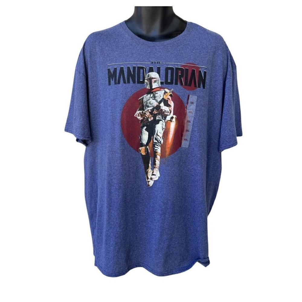 Star Wars The Mandalorian Mens T Shirt Size XL Blue Mad Engine Boba Fett - Picture 8 of 14